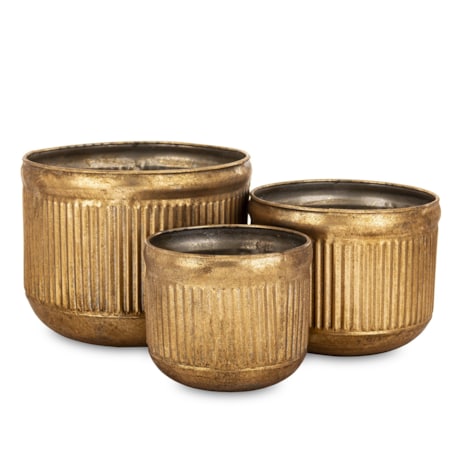 Komplet 3 szt. metalowych osłonek na doniczki BARILE19/16/13,5 x 24/19,5/15,5 cm