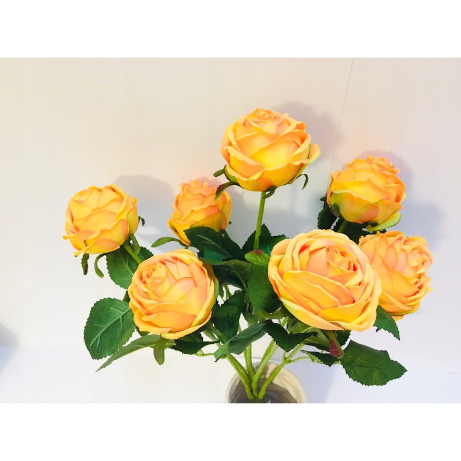 BUKIET DUŻY RÓŻA sztuczna LIŚCIE do flakonu święta grób cmentarz stroik