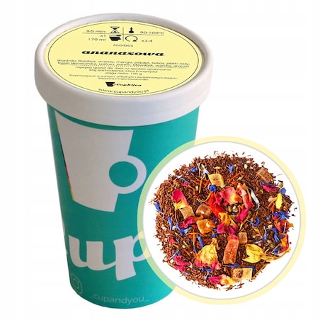 Sypana herbata czerwonokrzew Rooibos ANANASOWA wanilia mango 150g premium - herbata liściasta sypana mieszanka napar susz