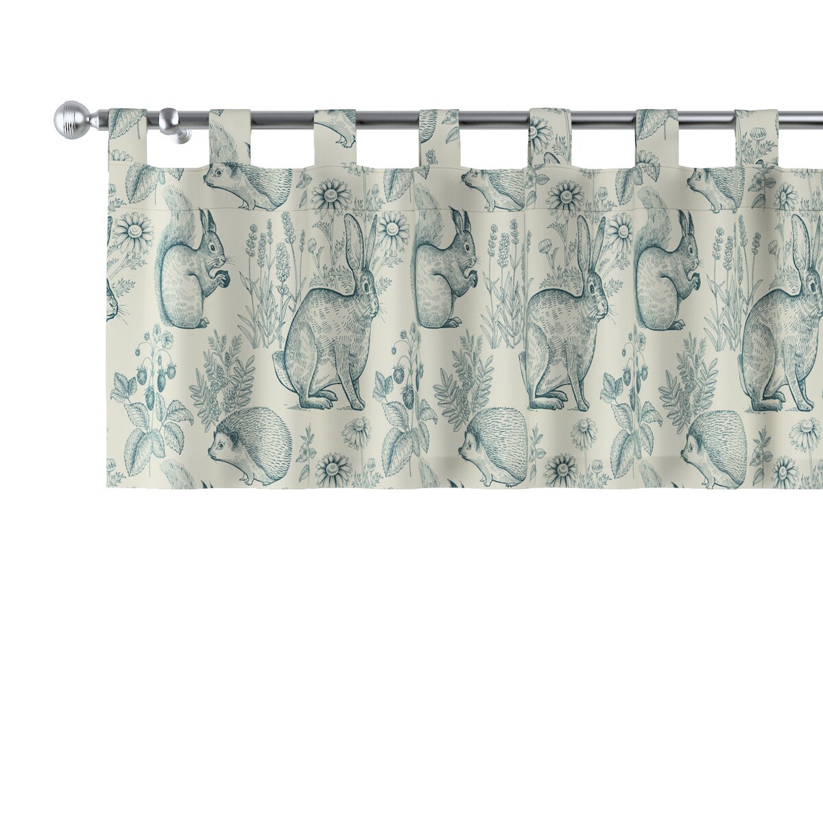 Lambrekin na szelkach 390x40 ecru-niebieski