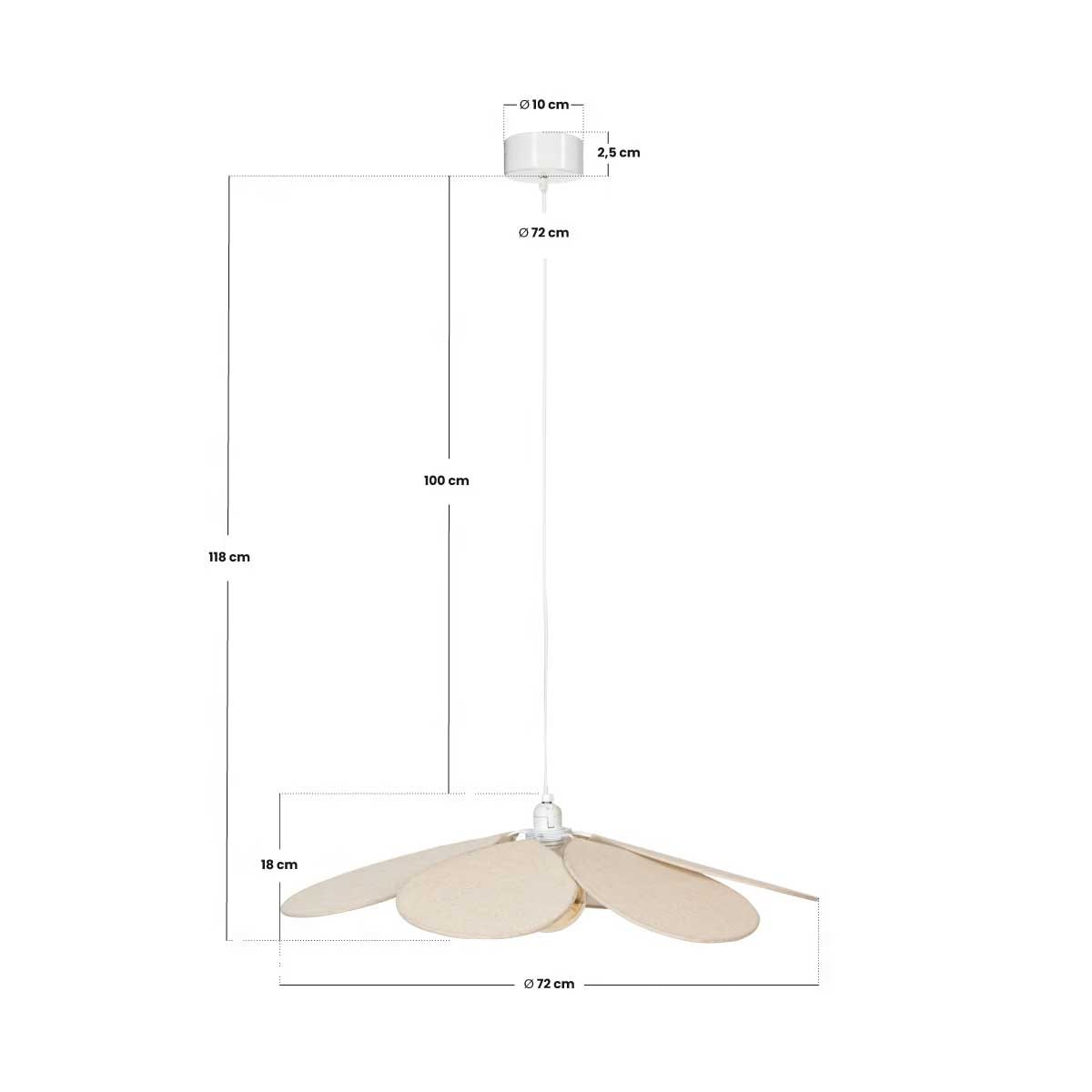 Lampa sufitowa NAYA, Ø 72 cm, kolor beżowy, len