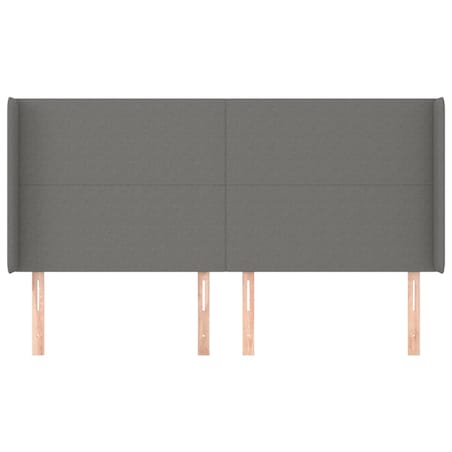 vidaXL Zagłówek uszak, ciemnoszary, 183x16x118/128 cm, tkanina