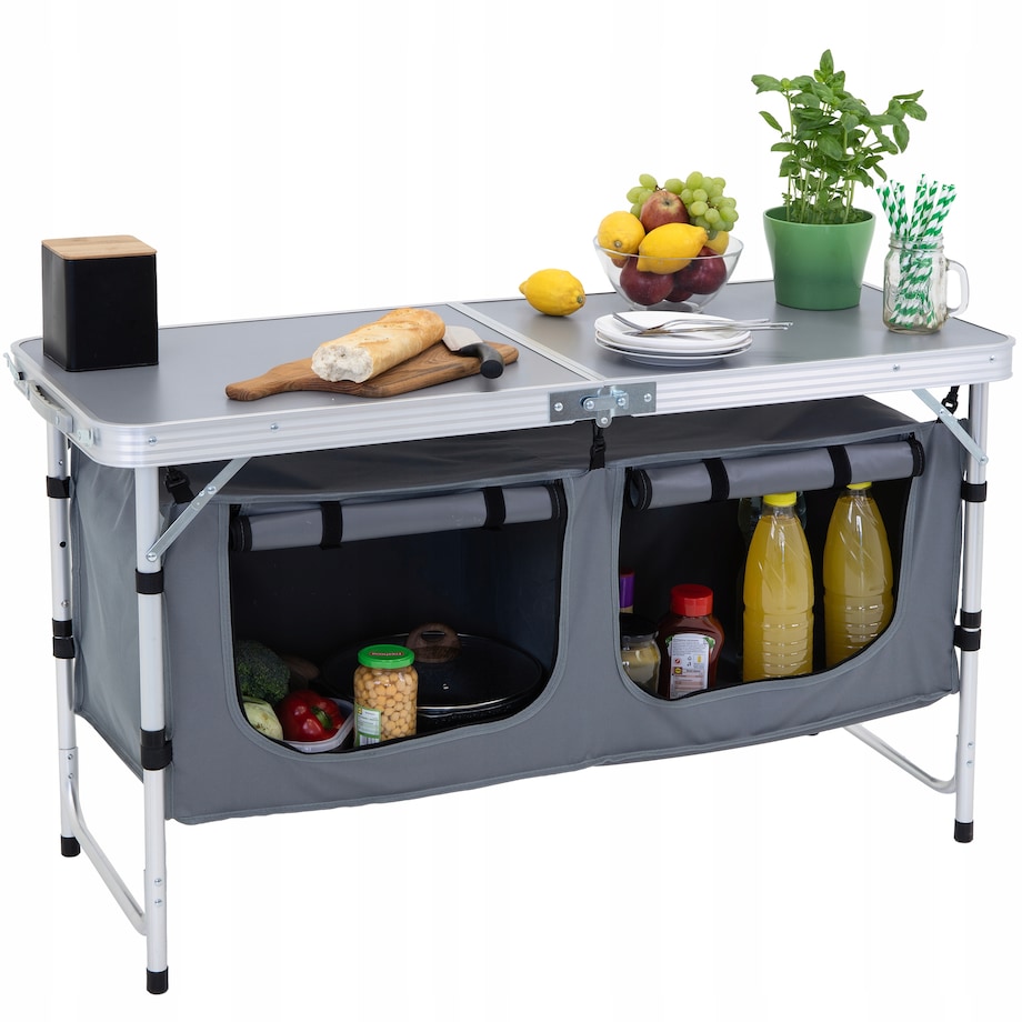 KUCHNIA TURYSTYCZNA SZAFKA stół składany ogrodowy walizka KEMPINGOWY stolik