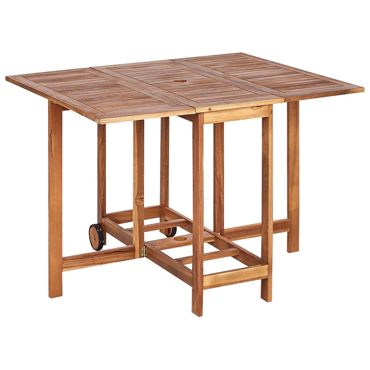 Zestaw ogrodowy dla 4 osób FRASSINE z parasolem (12 opcji do wyboru) Drewno akacjowe Naturalny