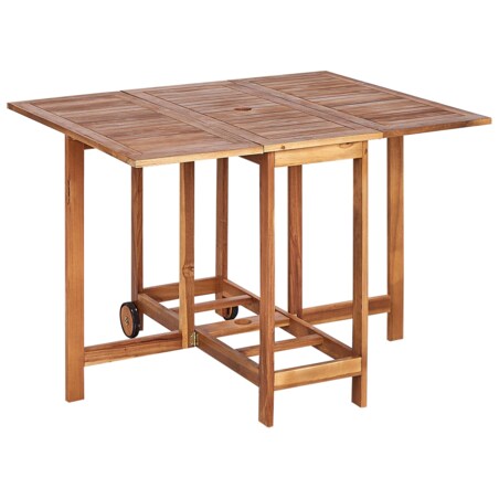 Zestaw ogrodowy dla 4 osób FRASSINE z parasolem (12 opcji do wyboru) Drewno akacjowe Naturalny