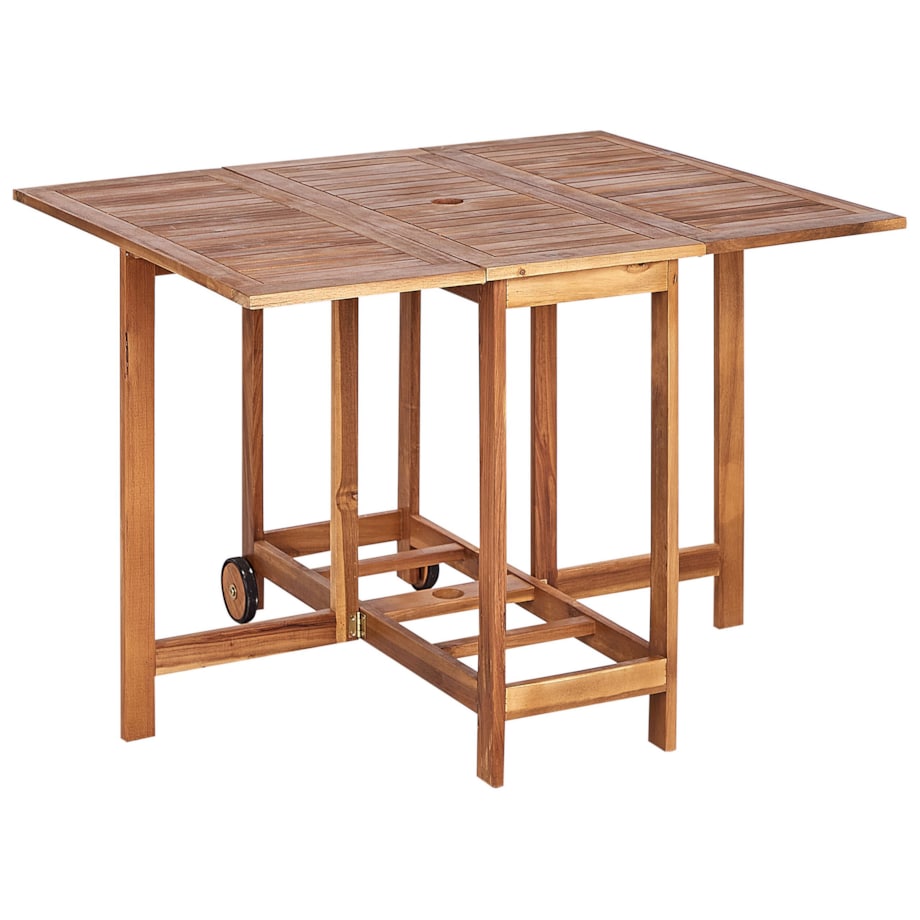 Zestaw ogrodowy dla 4 osób FRASSINE z parasolem (12 opcji do wyboru) Drewno akacjowe Naturalny