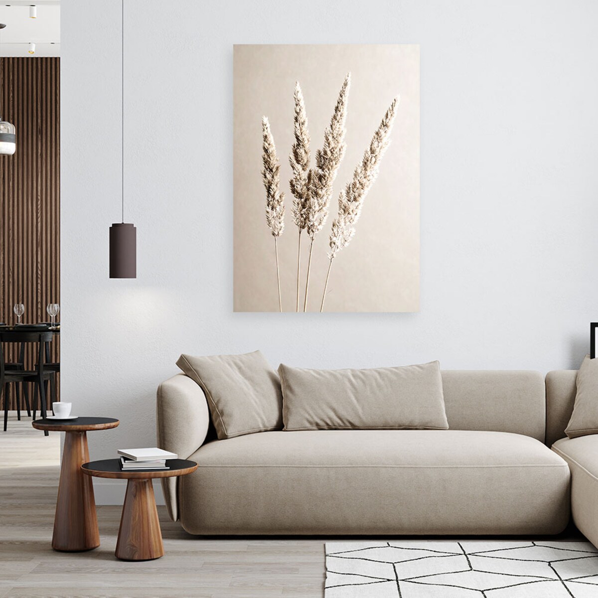 Obraz do salonu kuchni jadalni, Trawa pampasowa rośliny beżowy 80x120