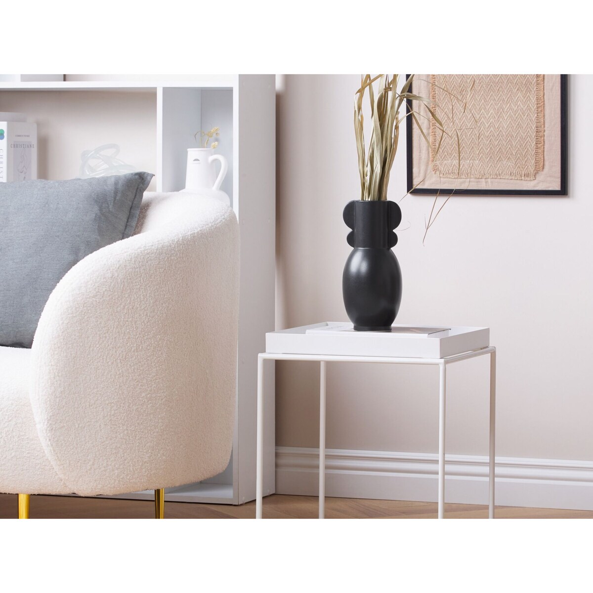 Wazon na kwiaty ceramiczny czarny MYTILENE