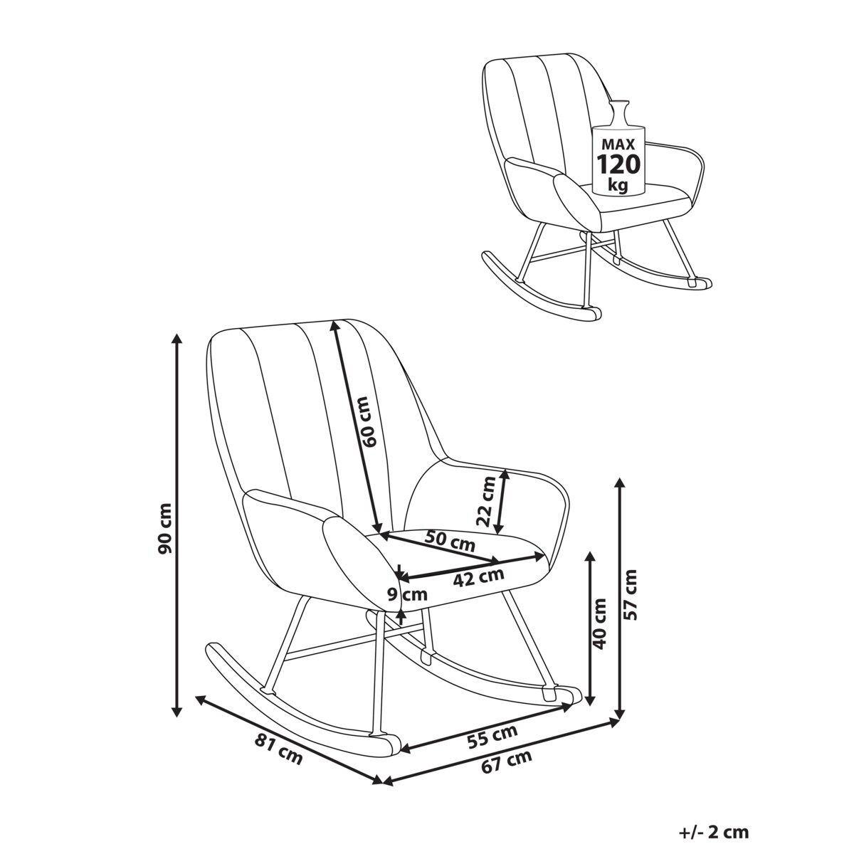 Fotel bujany KINNO Boucle Złamana biel