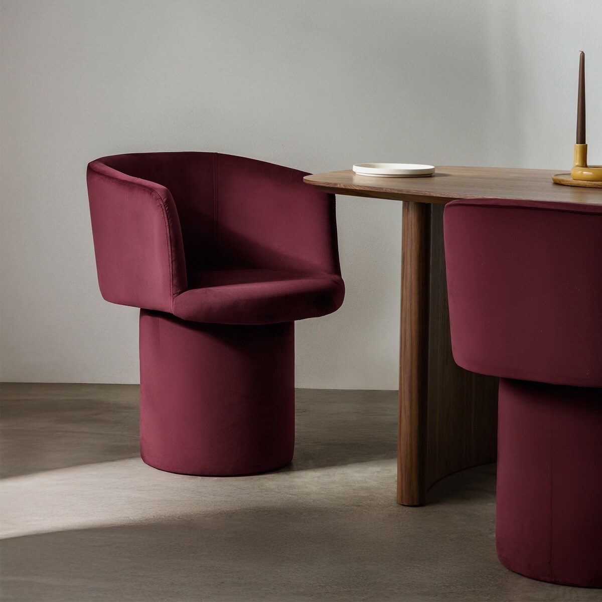 Fotel obrotowy, welur, burgundowy Haco