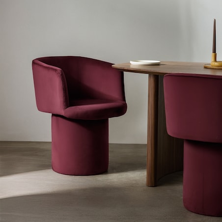 Fotel obrotowy, welur, burgundowy Haco