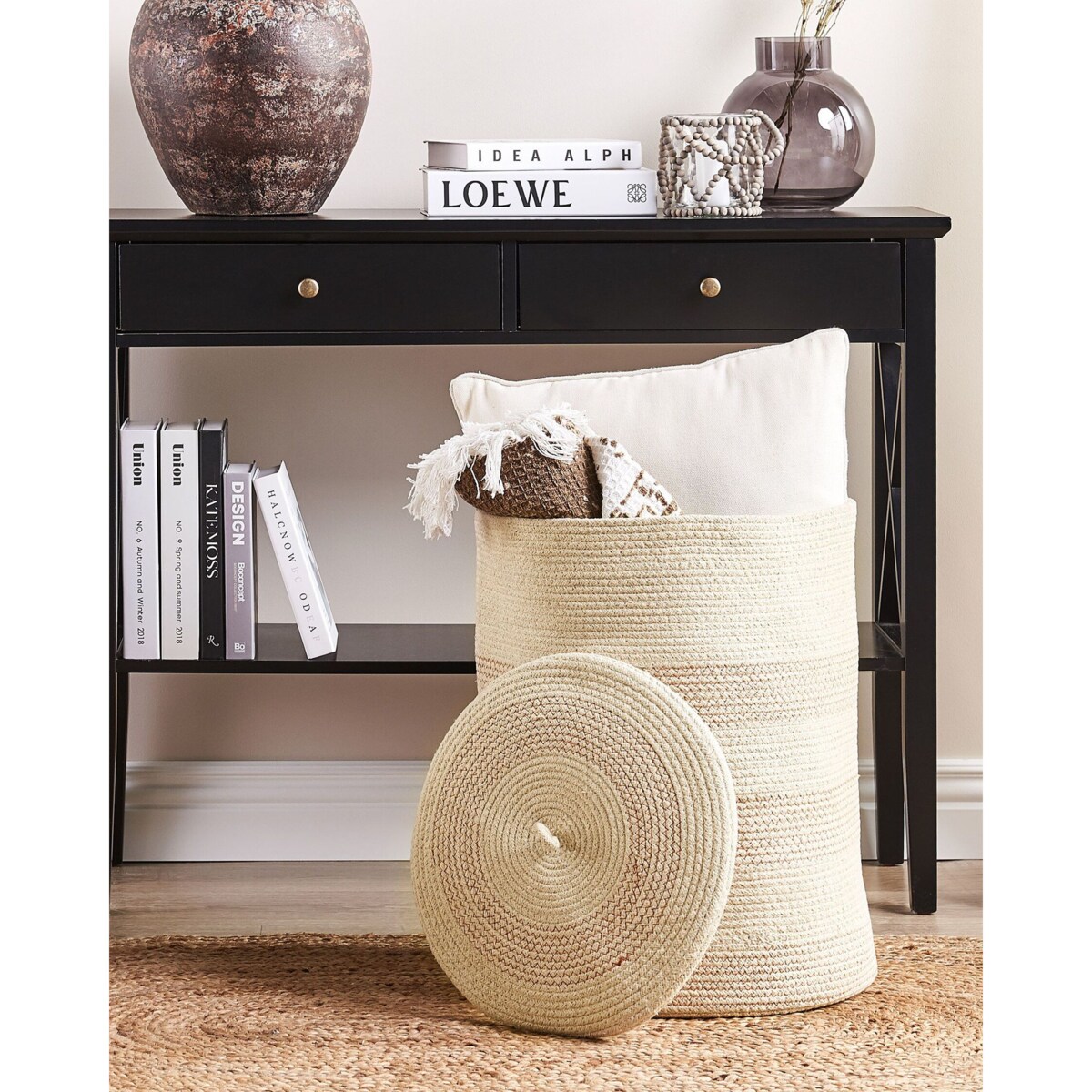 Kosz bawełniany jasnobeżowy SILOPI