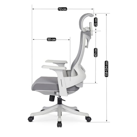 Biurowe Krzesło Obrotowe Ergonomiczne Fotel Tapicerowany Szary CARET 2