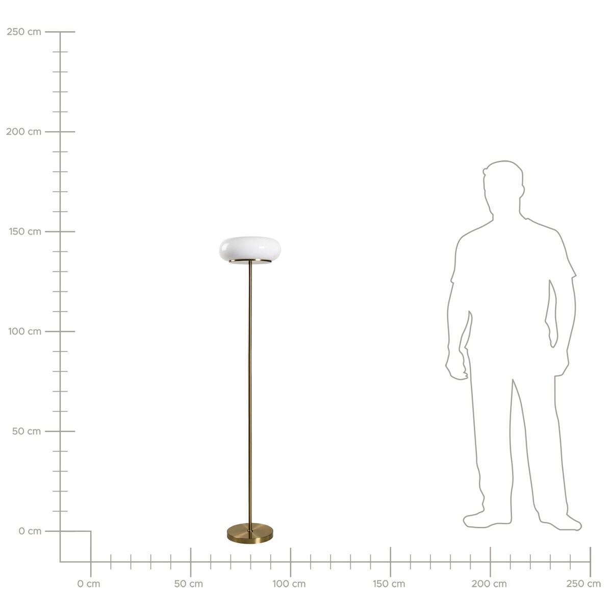 Lampa podłogowa LED NITH Ze ściemniaczem Szkło Biały