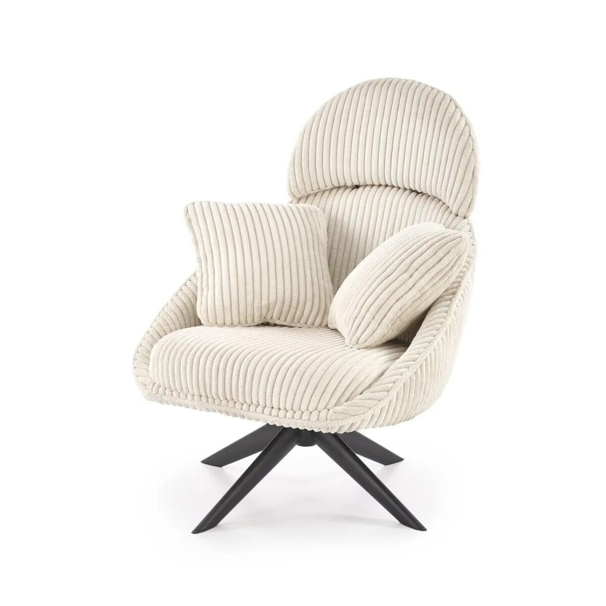 Fotel tapicerowany MERRY 2 kremowy obracany