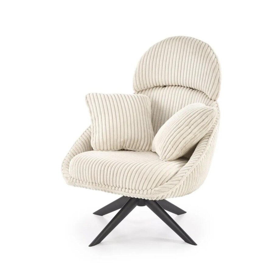 Fotel tapicerowany MERRY 2 kremowy obracany