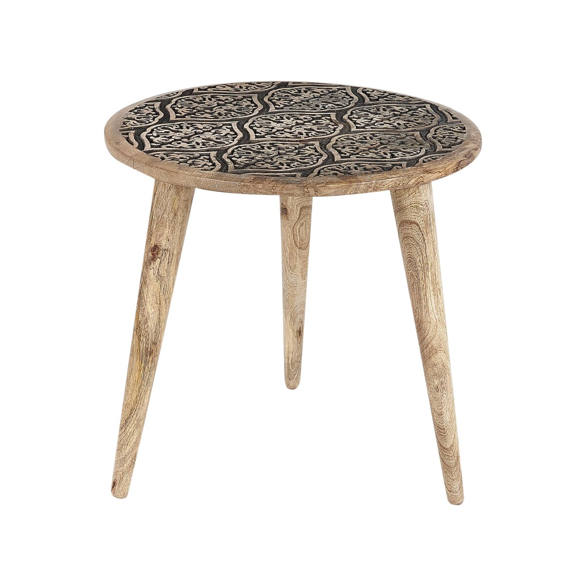 Zestaw 2 stolików pomocniczych SHARMA Drewno mango Brązowy/ czarny