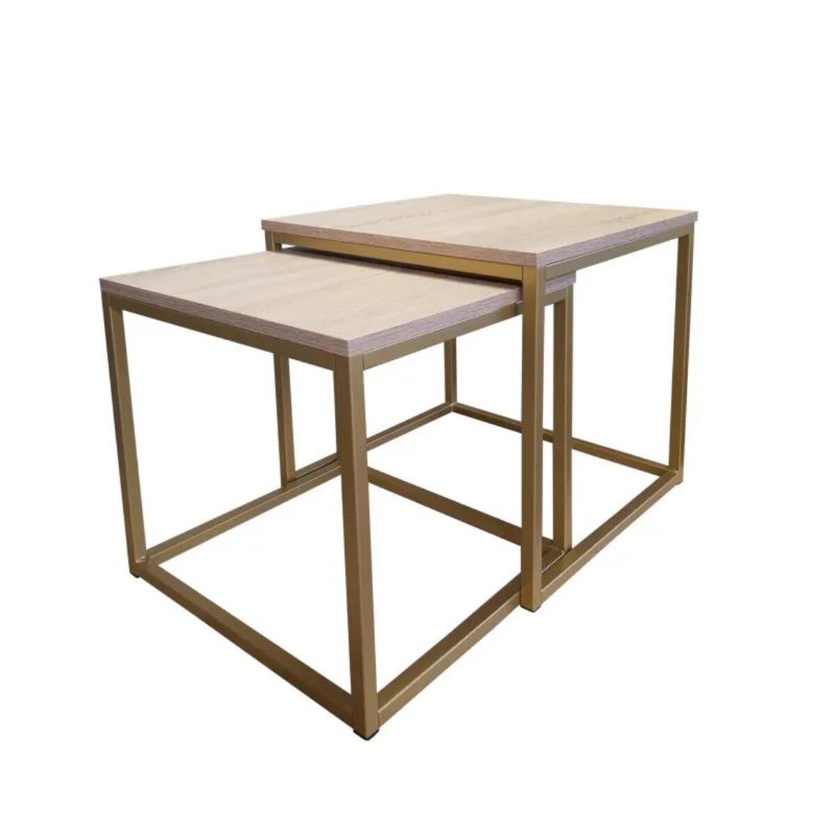 Stolik kawowy 2w1 CUBE dąb sonoma/złoty