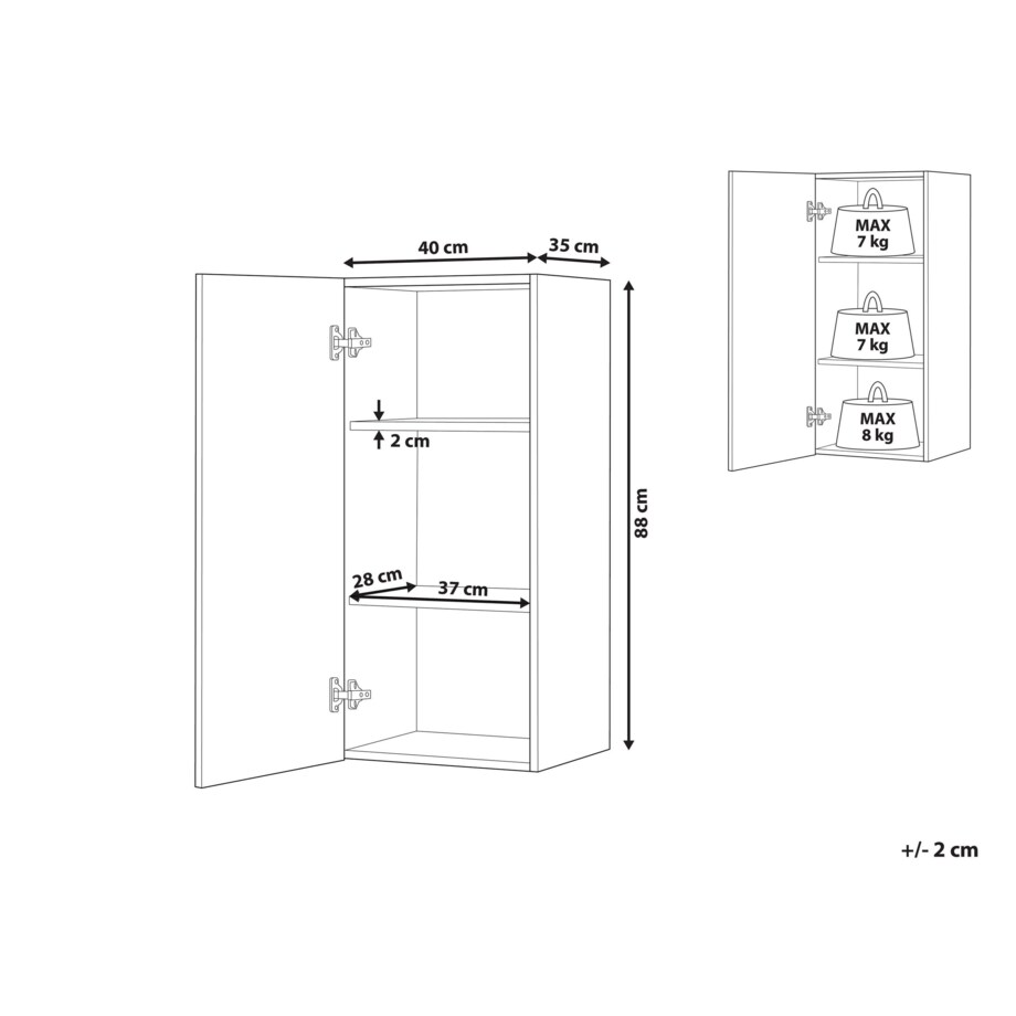 Szafka łazienkowa wisząca szara BILBAO