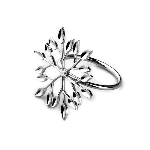 ADRIANNE Serwetnik srebrne listki 5x4x4cm