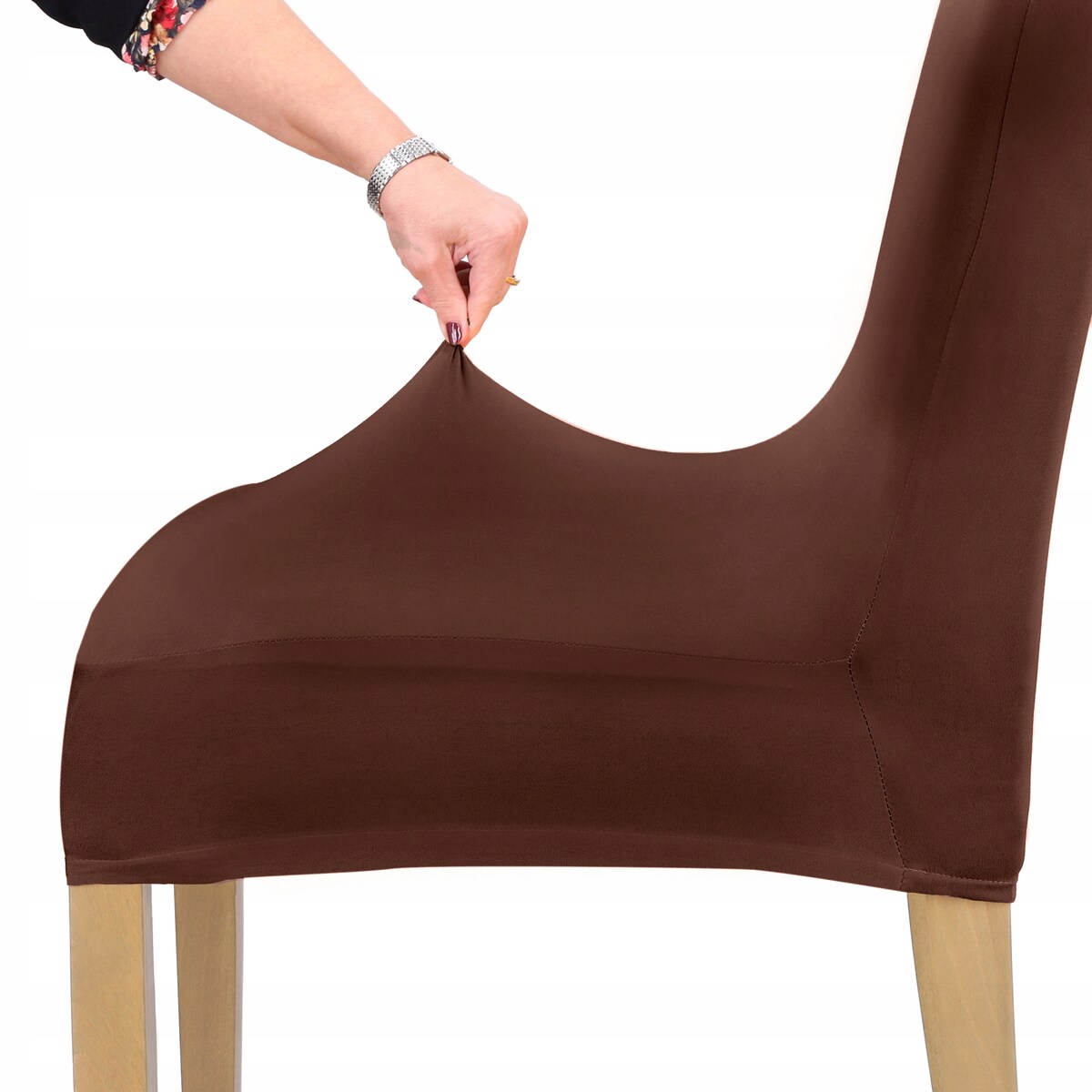 POKROWIEC NA KRZESŁO BRĄZOWY ELASTYCZNY [21C]
