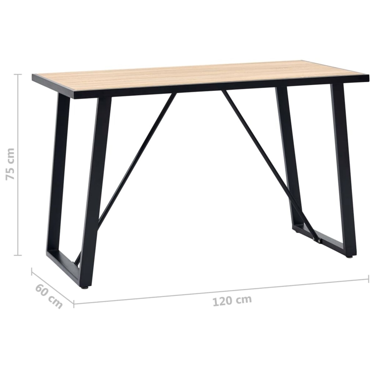 vidaXL Stół jadalniany, dębowy, 120x60x75 cm, MDF