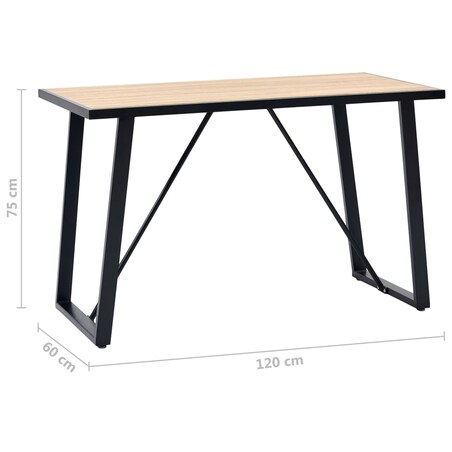 vidaXL Stół jadalniany, dębowy, 120x60x75 cm, MDF