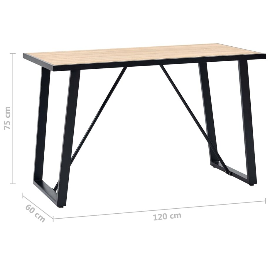 vidaXL Stół jadalniany, dębowy, 120x60x75 cm, MDF
