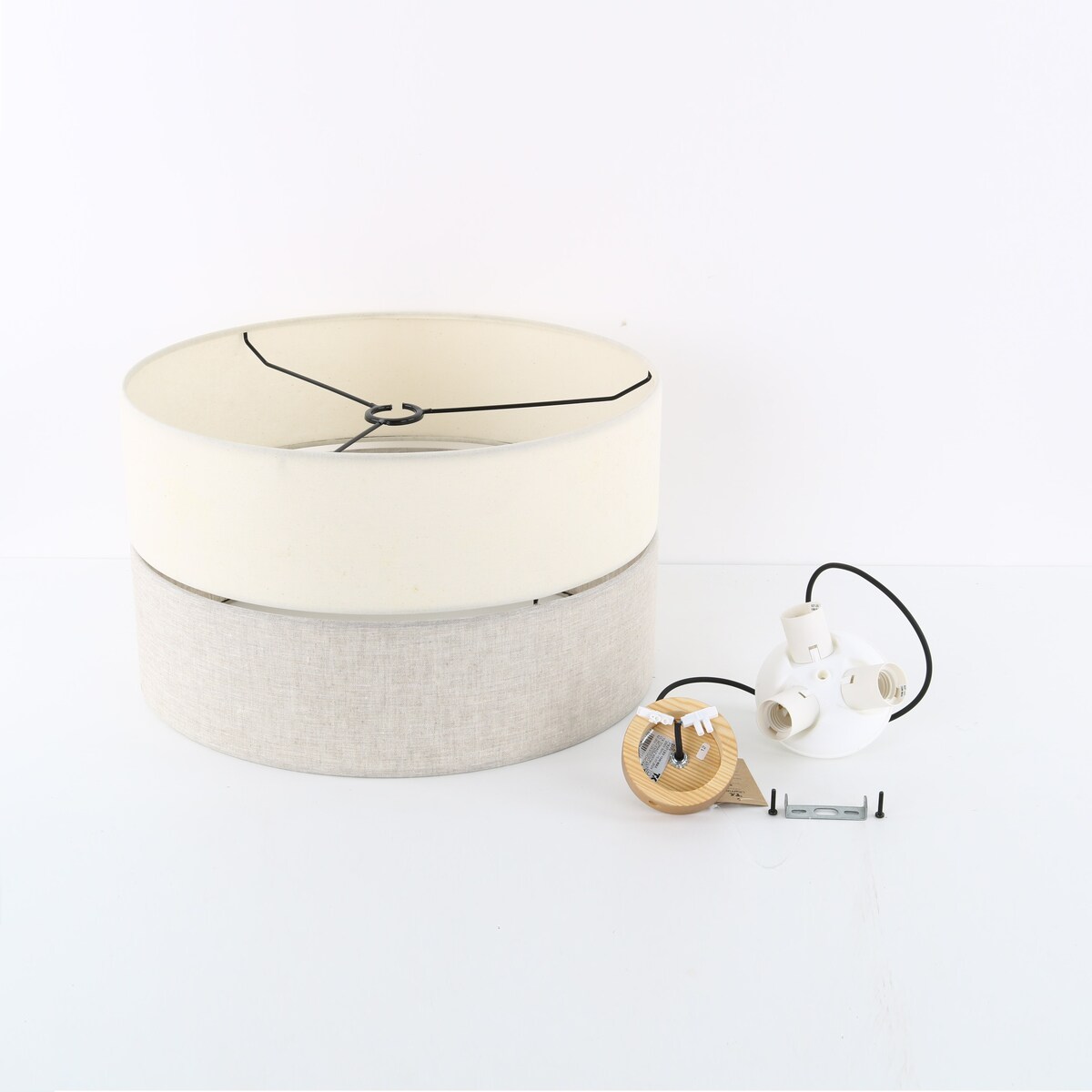 Lampa wisząca TK Lighting ECO 5773, 3xE27, regulowana, szaro-beżowe klosze, czarna podstawa
