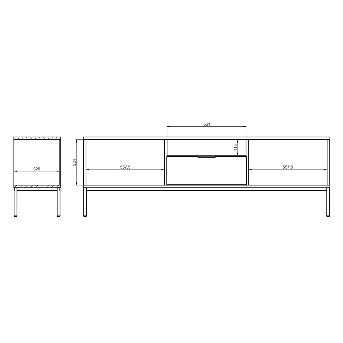 Szafka RTV Austin 175 czarna & złota