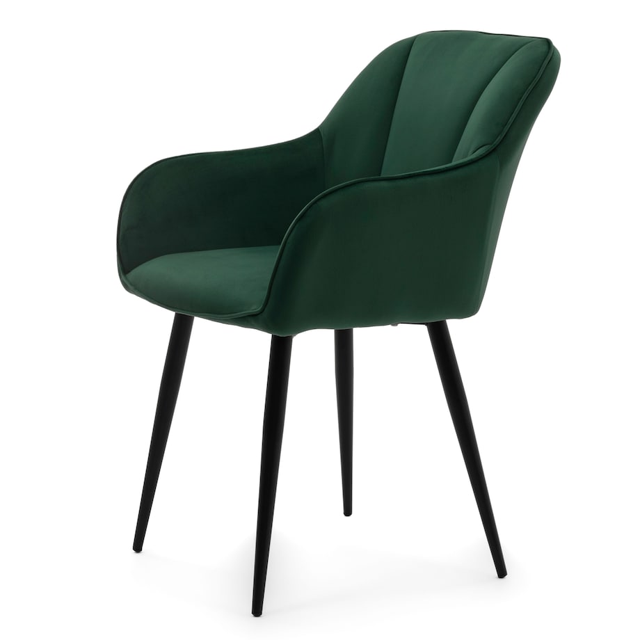 Krzesło tapicerowane welurowe LAGO velvet aksamit zielone