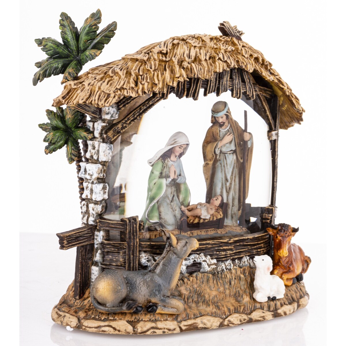 Dekoracja świąteczna LED i pozytywka - szopka w kuli 20x21x10 cm GORDALINA