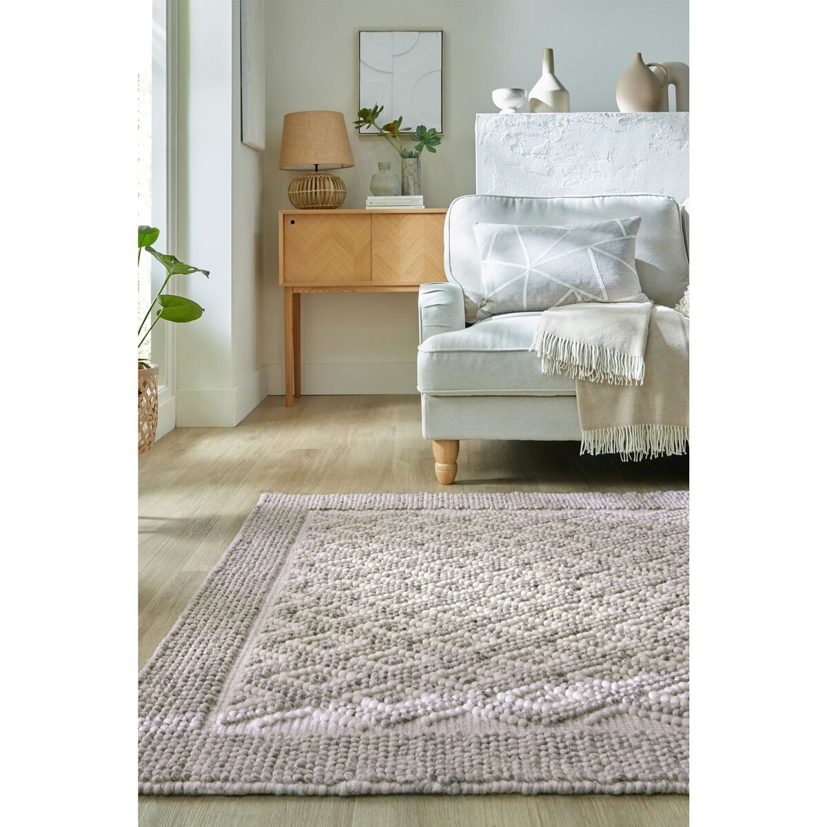 Dywan Wełniany Minerals Diamentowo-Szary 80x150