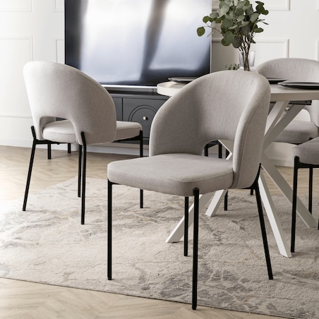 Krzesło Tapicerowane Kuchenne Do Jadalni Salonu Toaletki Szare BROS