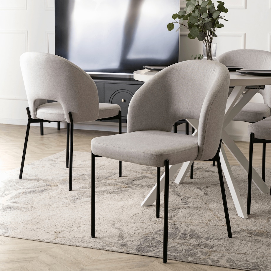 Krzesło Tapicerowane Kuchenne Do Jadalni Salonu Toaletki Szare BROS