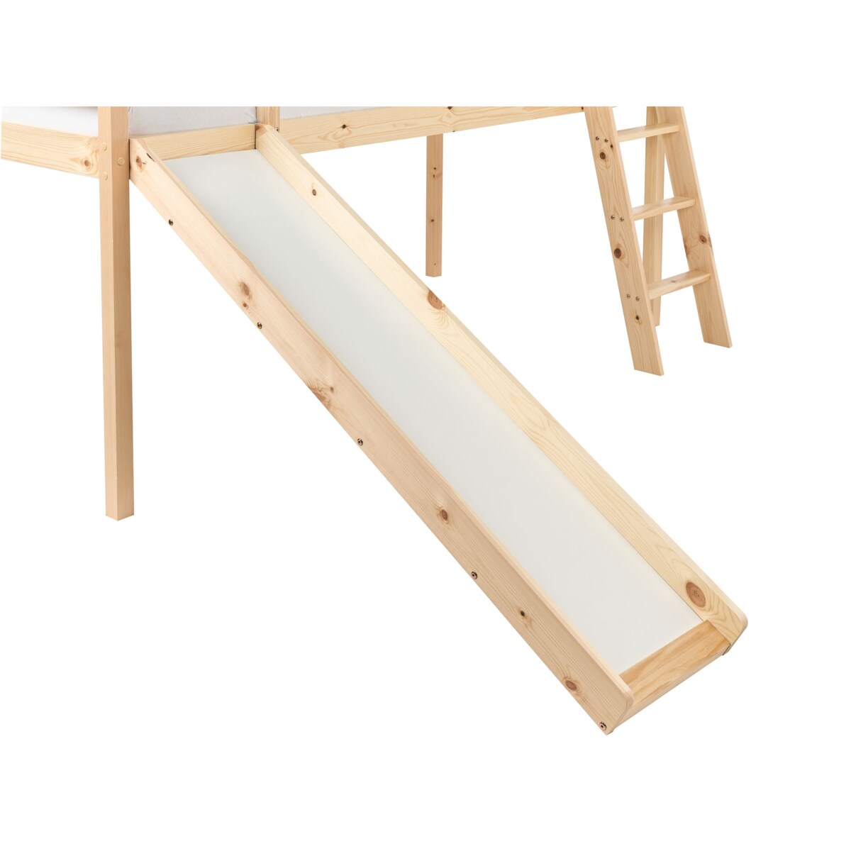 Łóżko na antresoli Drewno sosnowe STAPLE 90 x 200 cm Jasnobrązowy