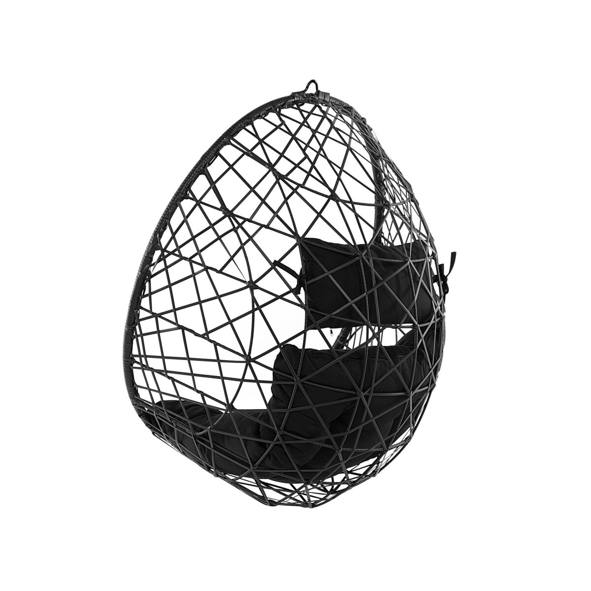 Fotel wiszący z technorattanu czarny ALATRI