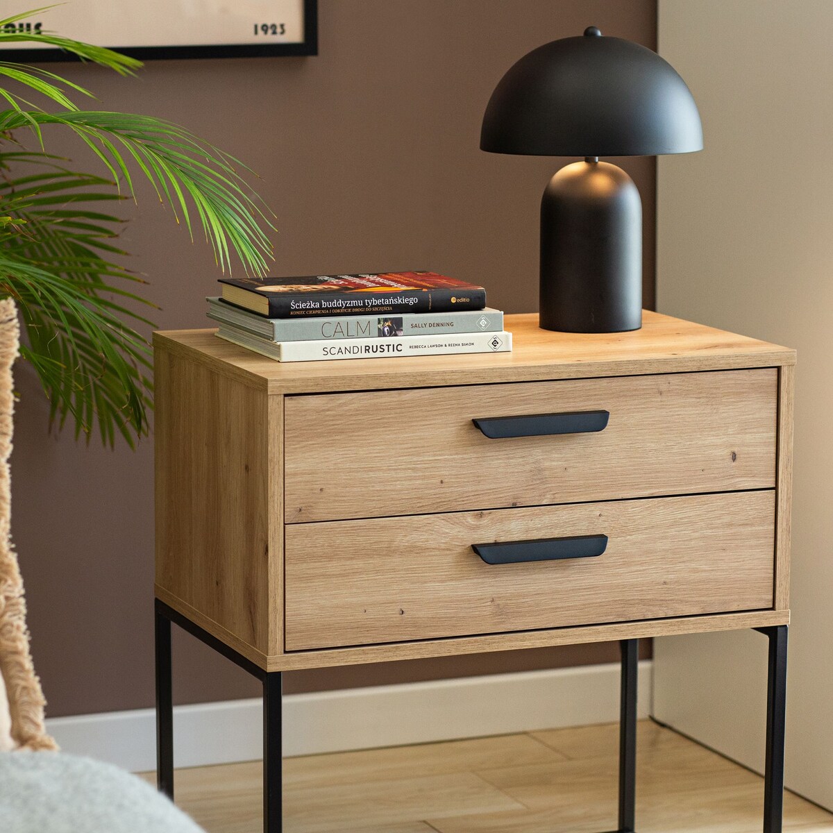 Konsimo RECTUS Zestaw stolików nocnych 2szt.w kolorze dębu artisan