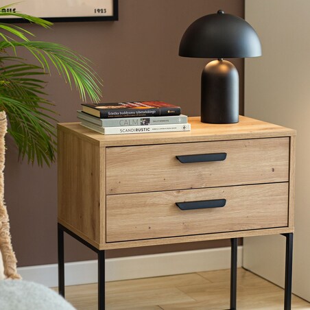 Konsimo RECTUS Zestaw stolików nocnych 2szt.w kolorze dębu artisan