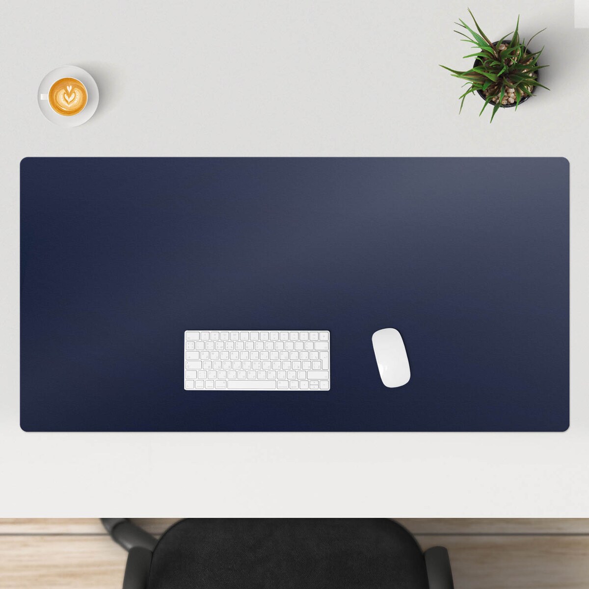 Granatowa mata na biurko Kolor ciemny granatowy, 120x60 cm