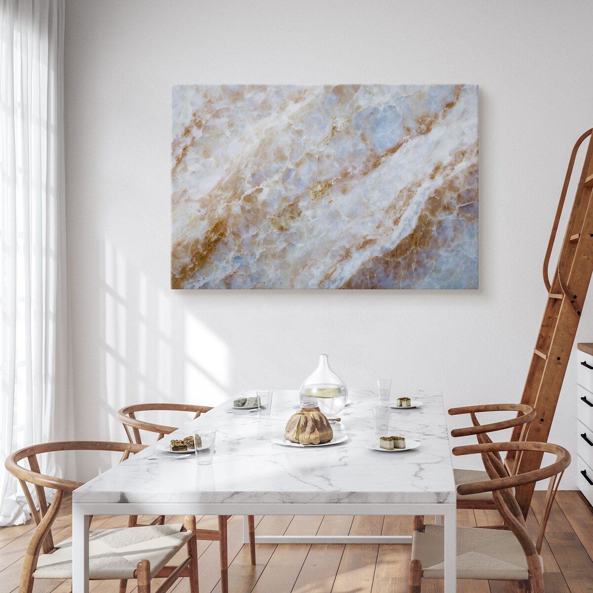 Obraz Do Salonu Imitacja Kamienia Marmur Styl Glamour 40x30cm