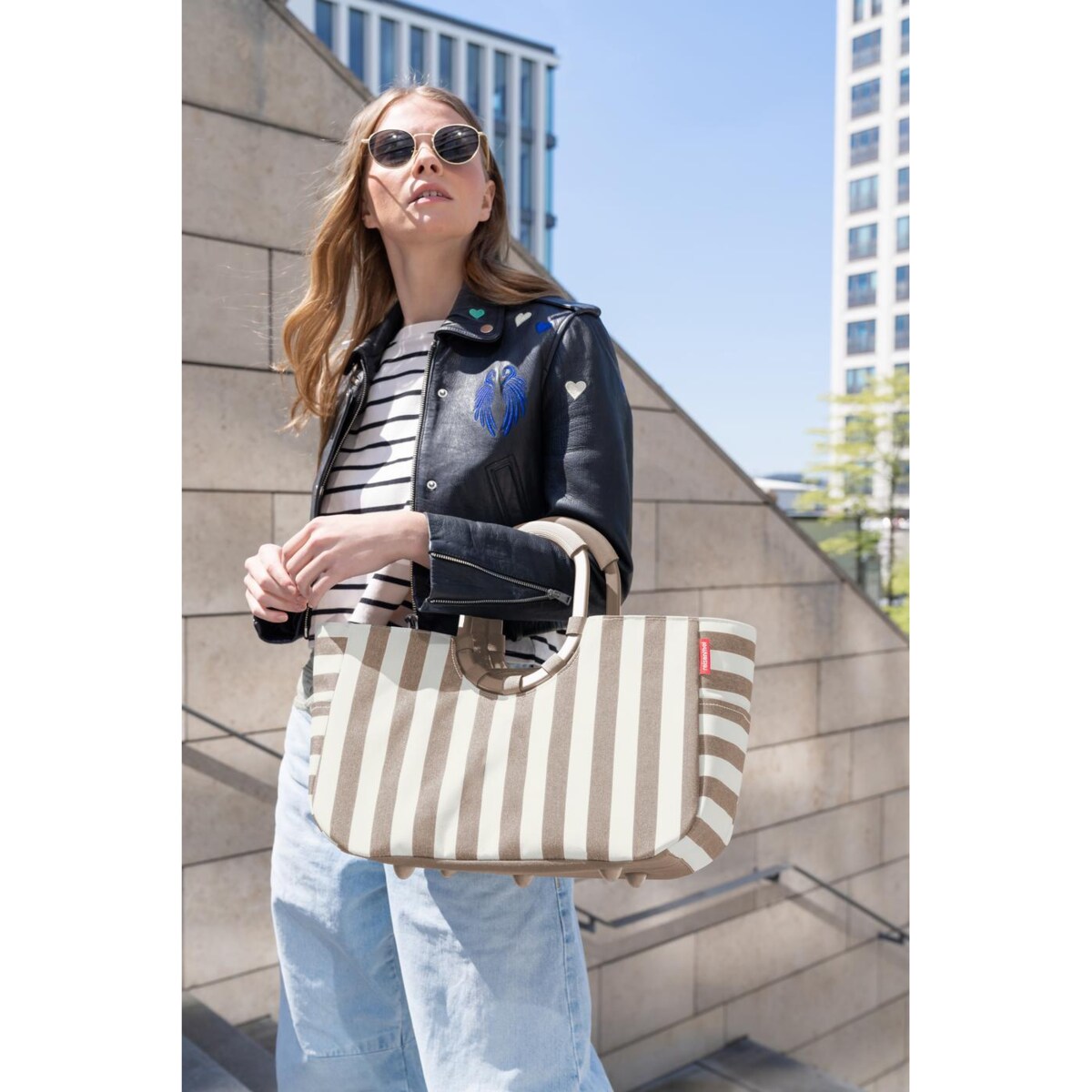 Torba LOOPSHOPPER M, summerstripes coffee