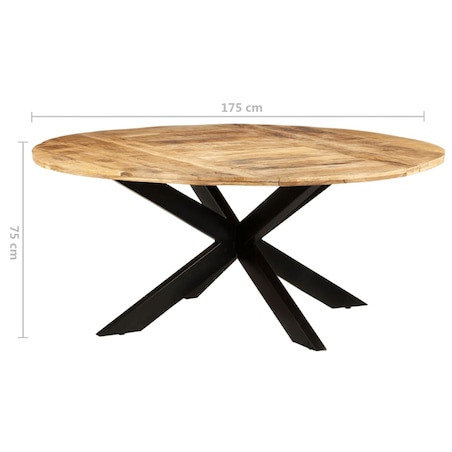 vidaXL Okrągły stół jadalniany, 175x75 cm, surowe drewno mango