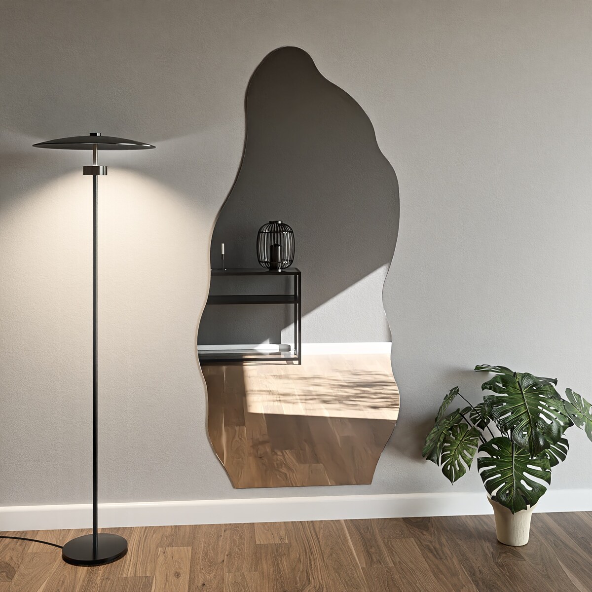 Dekoracyjne półowalne lustro o organicznym kształcie - AURO 2