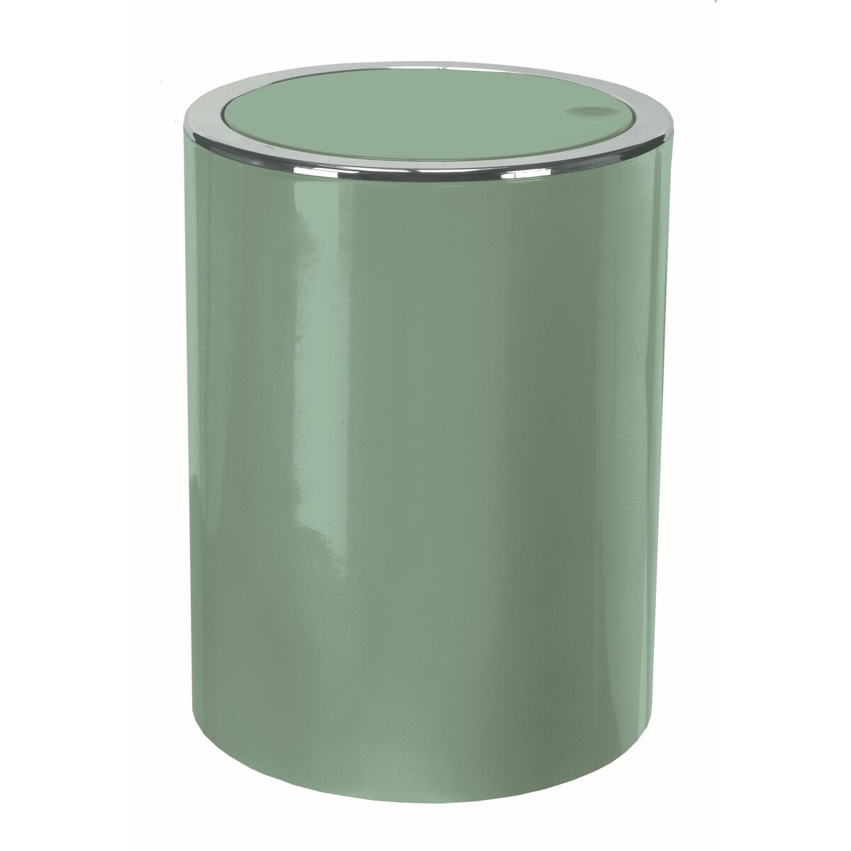 Kleine Wolke Clap Kosz łazienkowy zielony 5 litrów srebrny rant