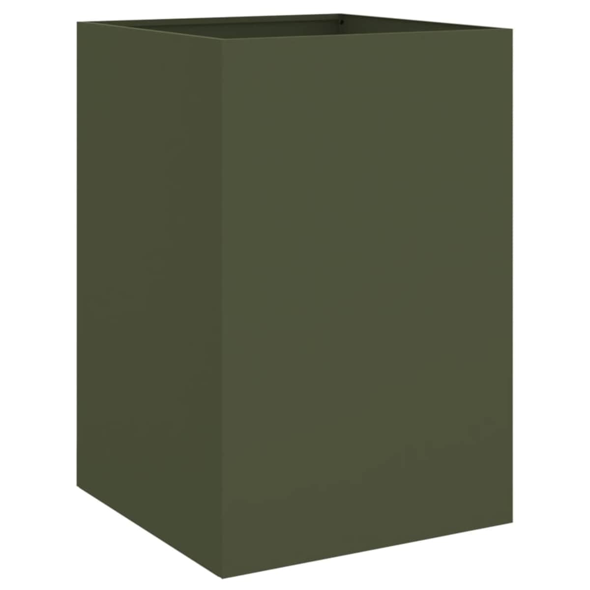 vidaXL Donica, oliwkowa, 52x48x75 cm, stal