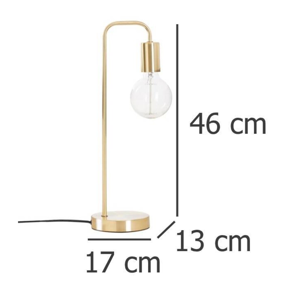 Lampa stołowa KELI, metalowa, 46 cm