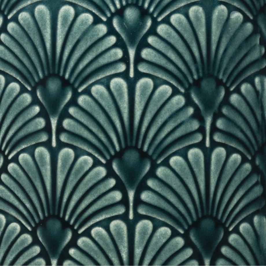 Wazon ceramiczny ze zdobieniem 21x12,5x12,5 cm VINTAGE granatowy