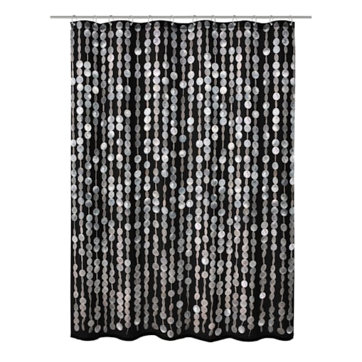 Kleine Wolke Perla Tekstylna Zasłona prysznicowa Eco Care czarna perły