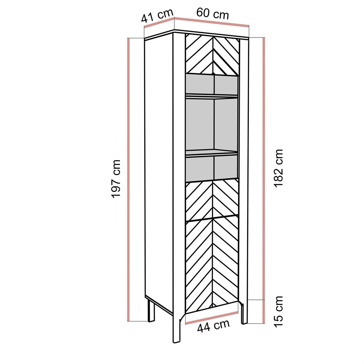 Przeszklona witryna LUMI, kaszmir